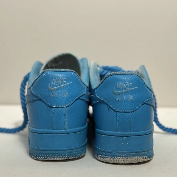 Nike Air Force 1 Blue White Custom Low Thick Chunky Blue Rope Laces Size 8.5 - Picture 3 of 5